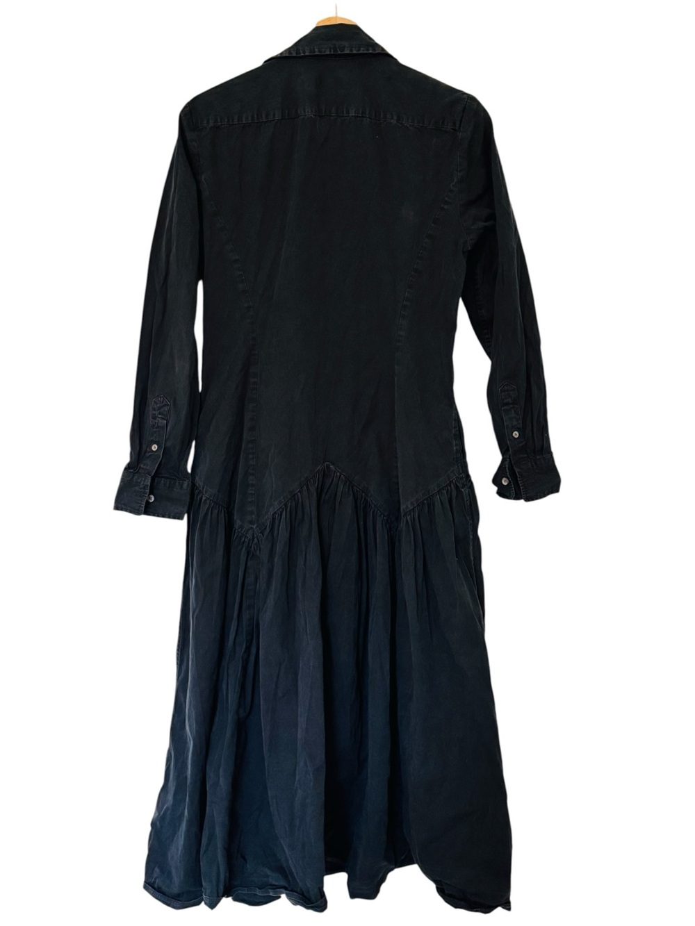 Polo Ralph Lauren Black Long Sleeve Day Dress Women's Button Front Maxi Dress - Picture 3 of 11